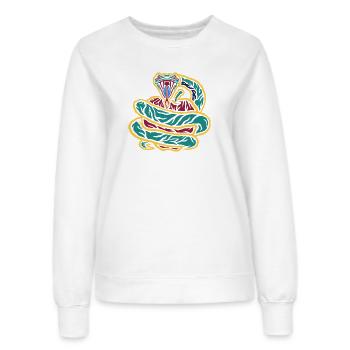 Gekringelte Schlange Neon - Frauen Sweatshirt - Weiß - Vorne - AI Model Female 172 dark (172cm)