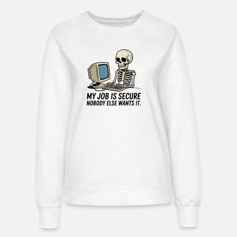 Skeleton on the PC IT occupational safety - Women’s Sweatshirt - white