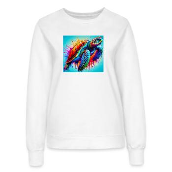 Schildkröte - Frauen Sweatshirt - Weiß - Vorne - AI Model Female 172 dark (172cm)