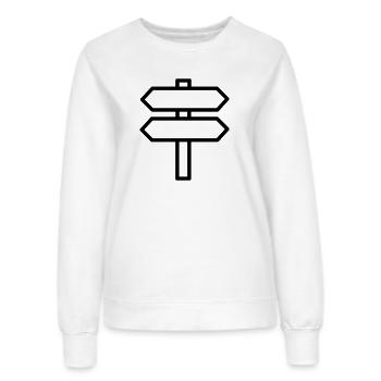 Direction sign - Women’s Sweatshirt - white - Front - AI Model Female 172 dark (172cm)