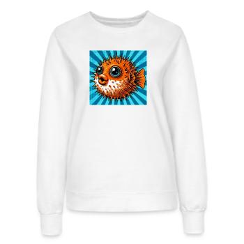Kugelfisch - Frauen Sweatshirt - Weiß - Vorne - AI Model Female 172 dark (172cm)