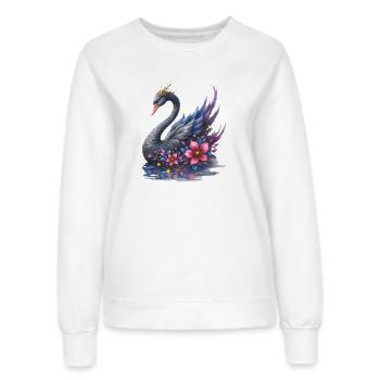 Fantasie-Blumenschwan - Frauen Sweatshirt - Weiß - Vorne - AI Model Female 172 dark (172cm)
