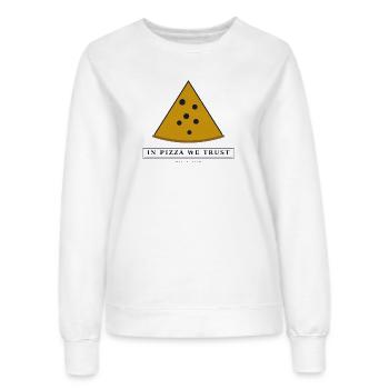 Dans la pizza, nous avons confiance - Sweat Femme - blanc - Devant - AI Model Female 172 dark (172cm)