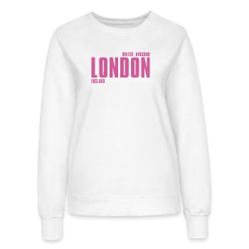 London – England Lyric Design - Women’s Sweatshirt - white - Front - AI Model Female 172 dark (172cm)