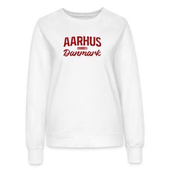 Aarhus Danmark Lettrage Rétro - Sweat Femme - blanc - Devant - AI Model Female 172 dark (172cm)
