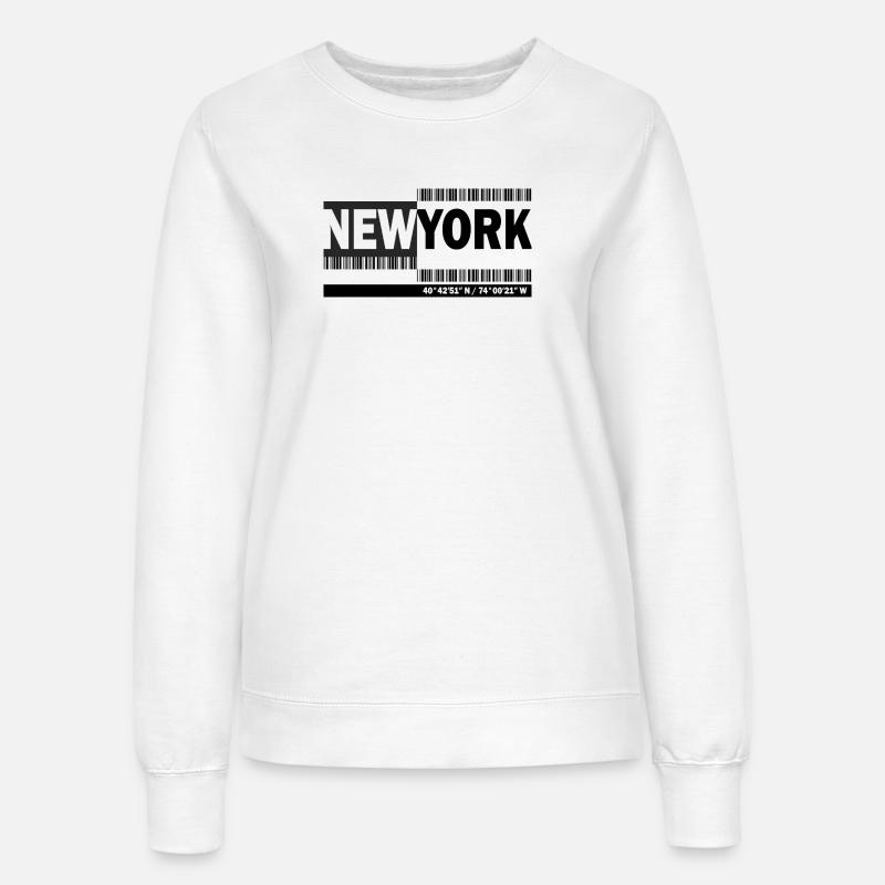 NEW YORK - Code-barres - Sweat Femme - blanc