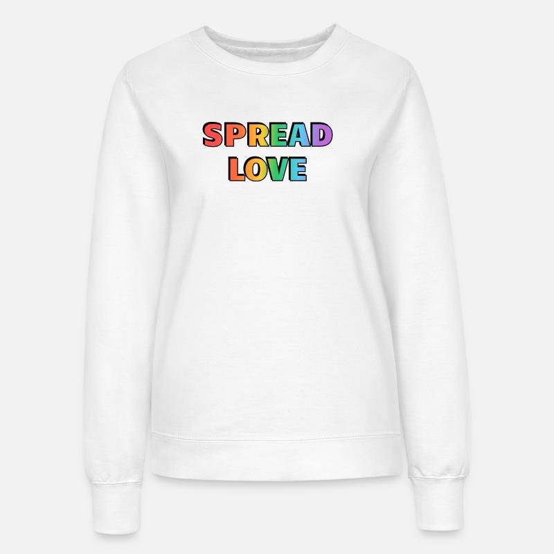 Typographie arc-en-ciel Spread Love - Sweat Femme - blanc