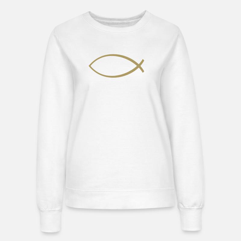 Ichtusfisch Gold - Frauen Sweatshirt - Weiß