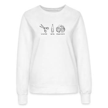 Schere, Wein, paar Bier spielen - Frauen Sweatshirt - Weiß - Vorne - AI Model Female 172 dark (172cm)