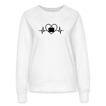 Travel Suitcase Globe Heart - Women’s Sweatshirt - white - Front - AI Model Female 172 dark (172cm)
