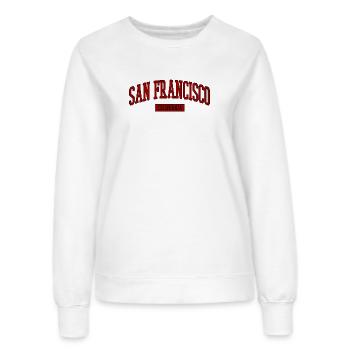 Lettrage rétro de San Francisco - Sweat Femme - blanc - Devant - AI Model Female 172 dark (172cm)