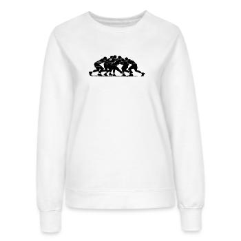 Rugby Scrum Silhouette - Women’s Sweatshirt - white - Front - AI Model Female 172 dark (172cm)