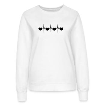 Herzfrequenz mit kleinen Herzen, Kardio-EKG - Frauen Sweatshirt - Weiß - Vorne - AI Model Female 172 dark (172cm)