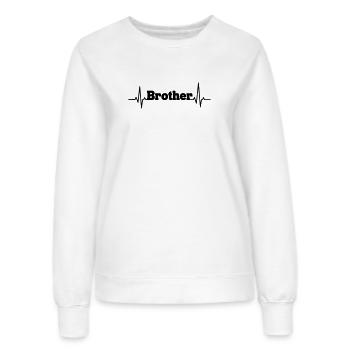 Brother lettering with heartbeat - Women’s Sweatshirt - white - Front - AI Model Female 172 dark (172cm)