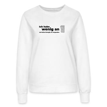 WENIG AN - Frauen Sweatshirt - Weiß - Vorne - AI Model Female 172 dark (172cm)