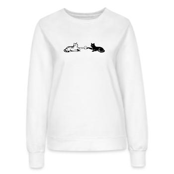 Katzen Berührung Pfoten Michelangelo - Frauen Sweatshirt - Weiß - Vorne - AI Model Female 172 dark (172cm)