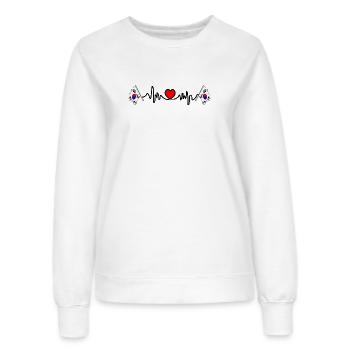 Cardio de fréquence cardiaque pour la Corée du Sud - Sweat Femme - blanc - Devant - AI Model Female 172 dark (172cm)