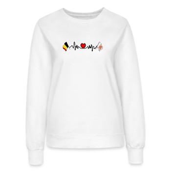 Cardio heart with Flag of Belgium, flag Limburg - Women’s Sweatshirt - white - Front - AI Model Female 172 dark (172cm)