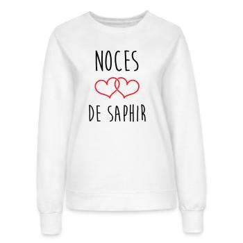 Saphirhochzeit 16 Jahre Ehe - Frauen Sweatshirt - Weiß - Vorne - AI Model Female 172 dark (172cm)