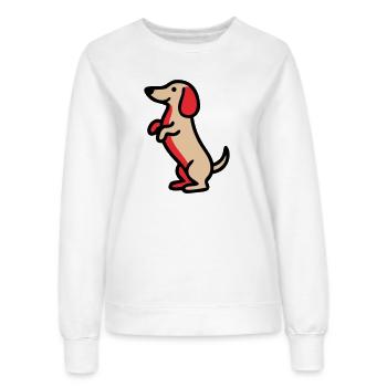 Süßer Dackel Hund Männchen Comic - Frauen Sweatshirt - Weiß - Vorne - AI Model Female 172 dark (172cm)