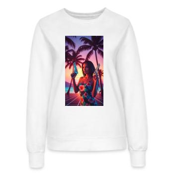 Sunset Woman - Sweat Femme - blanc - Devant - AI Model Female 172 dark (172cm)