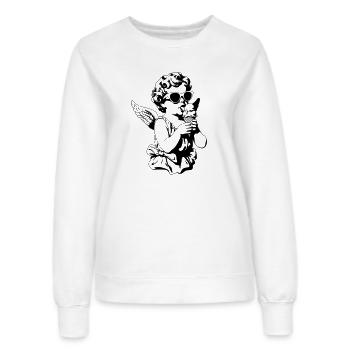 Cooler Cherub mit Sonnenbrille und Eis - Frauen Sweatshirt - Weiß - Vorne - AI Model Female 172 dark (172cm)