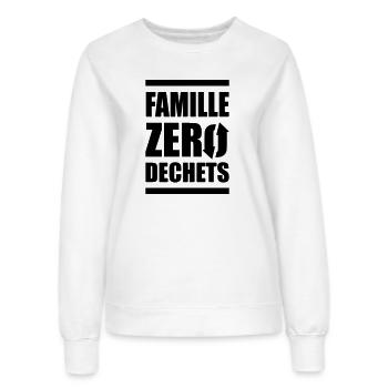 Famille Zero Dechets - Sweat Femme - blanc - Devant - AI Model Female 172 dark (172cm)
