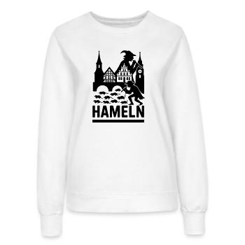 Hameln Stadt Rattenfänger Silhouette - Frauen Sweatshirt - Weiß - Vorne - AI Model Female 172 dark (172cm)