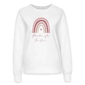 Rainbow after the Storm – Hoffnung & Liebe - Frauen Sweatshirt - Weiß - Vorne - AI Model Female 172 dark (172cm)