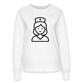 Krankenschwester - Frauen Sweatshirt - Weiß - Vorne - AI Model Female 172 dark (172cm)