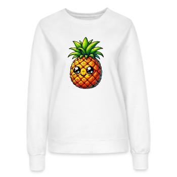 Ananas - Sweat Femme - blanc - Devant - AI Model Female 172 dark (172cm)
