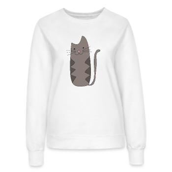 Zigzag Cat Grey - Women’s Sweatshirt - white - Front - AI Model Female 172 dark (172cm)