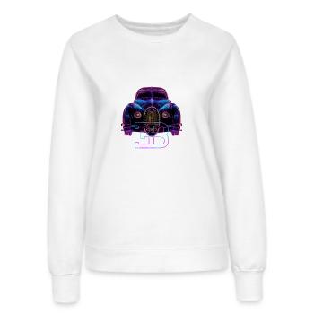 Voiture néon vintage futuriste - Sweat Femme - blanc - Devant - AI Model Female 172 dark (172cm)