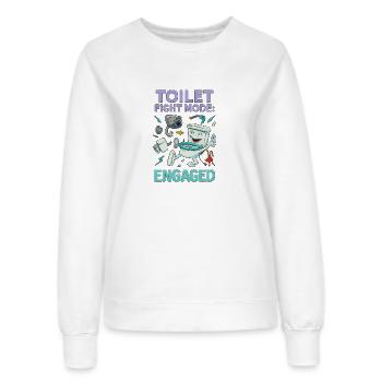 Toilet Fight Mode – Absurd Brainrot Design - Women’s Sweatshirt - white - Front - AI Model Female 172 dark (172cm)