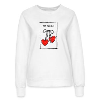 Ma Chérie Herzenkette - Frauen Sweatshirt - Weiß - Vorne - AI Model Female 172 dark (172cm)
