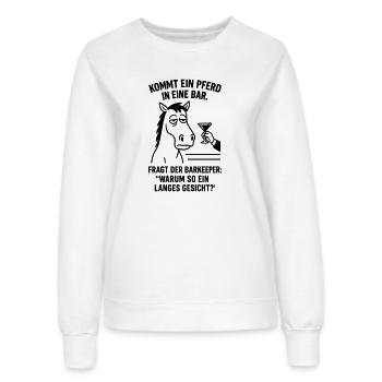pferd in bar - Frauen Sweatshirt - Weiß - Vorne - AI Model Female 172 dark (172cm)