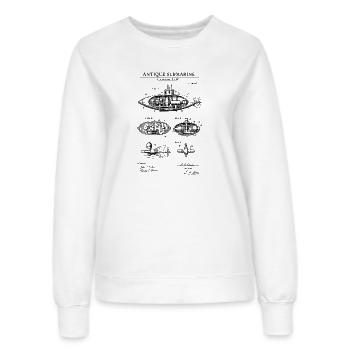 Brevet de plan de sous-marin ancien - Sweat Femme - blanc - Devant - AI Model Female 172 dark (172cm)