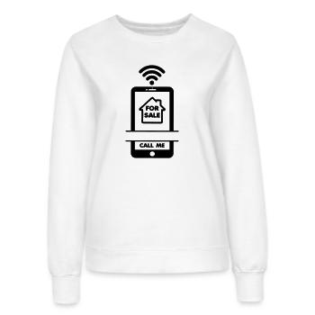 Agent immobilier Appelez-moi téléphone! Maison à vendre - Sweat Femme - blanc - Devant - AI Model Female 172 dark (172cm)