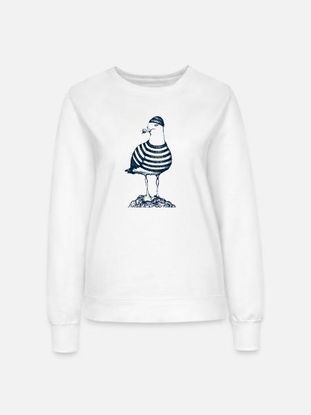 Möwe mit Pulli - Frauen Sweatshirt - Weiß