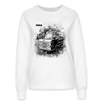 Multivoiture M22 - Sweat Femme - blanc - Devant - AI Model Female 172 dark (172cm)