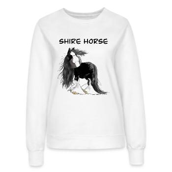 Cheval de comté I Cheval de sang froid - Sweat Femme - blanc - Devant - AI Model Female 172 dark (172cm)