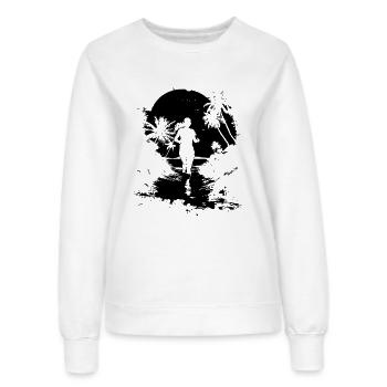 Läuferin Zeichnung - Frauen Sweatshirt - Weiß - Vorne - AI Model Female 172 dark (172cm)