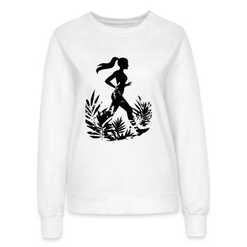 Läuferin Cartoon - Frauen Sweatshirt - Weiß - Vorne - AI Model Female 172 dark (172cm)