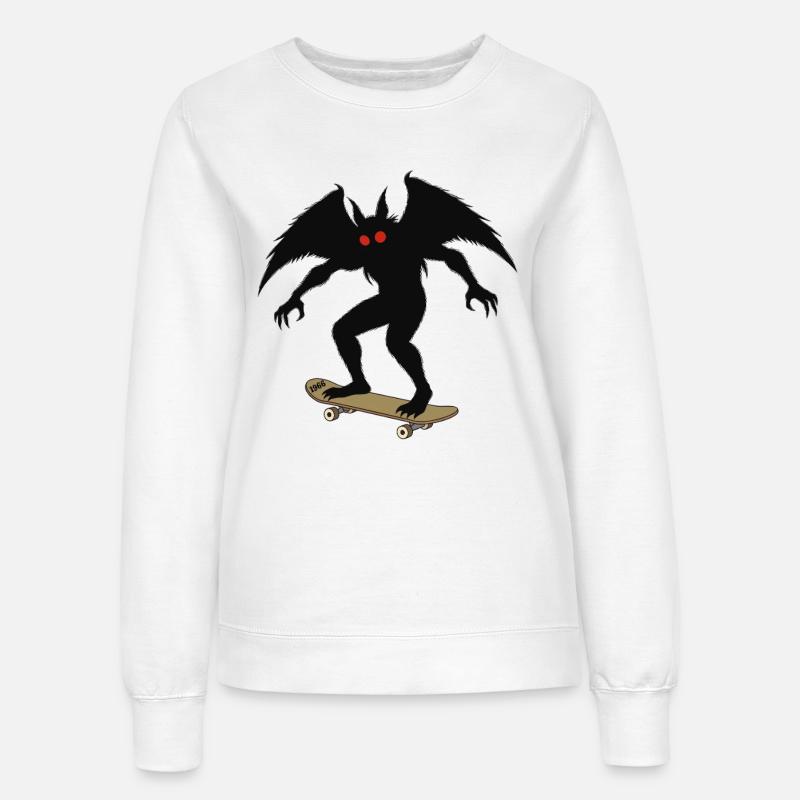 Mothman 1966 Skateboarding - Frauen Sweatshirt - Weiß