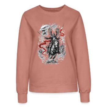 Polnischer Geflügelter Husarenkampfgeist - Frauen Sweatshirt - Altrosa - Vorne - AI Model Female 172 dark (172cm)