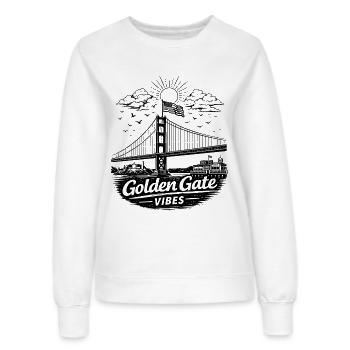 Golden Gate Vibes San Francisco Skyline - Sweat Femme - blanc - Devant - AI Model Female 172 dark (172cm)