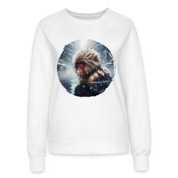 Japanmakak Japanese Macaque - Women’s Sweatshirt - white - Front - AI Model Female 172 dark (172cm)