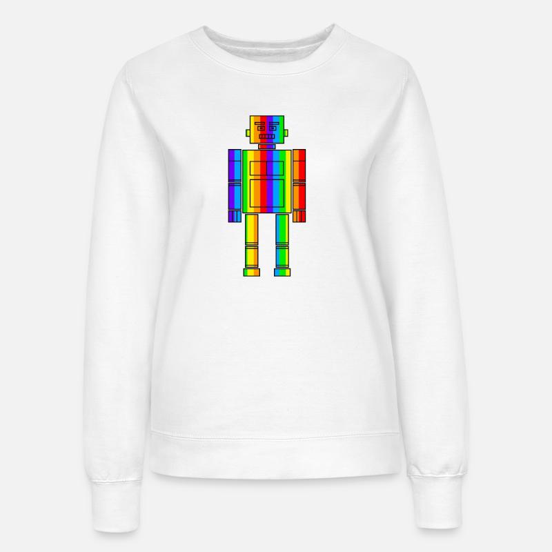 Robot arc-en-ciel - Sweat Femme - blanc