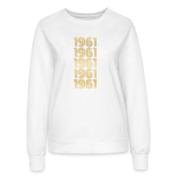 19 - Frauen Sweatshirt - Weiß - Vorne - AI Model Female 172 dark (172cm)