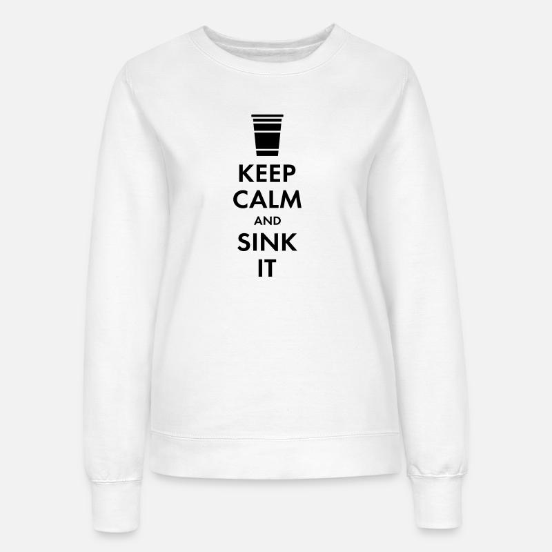 Beer Pong - keep calm - Women’s Sweatshirt - white